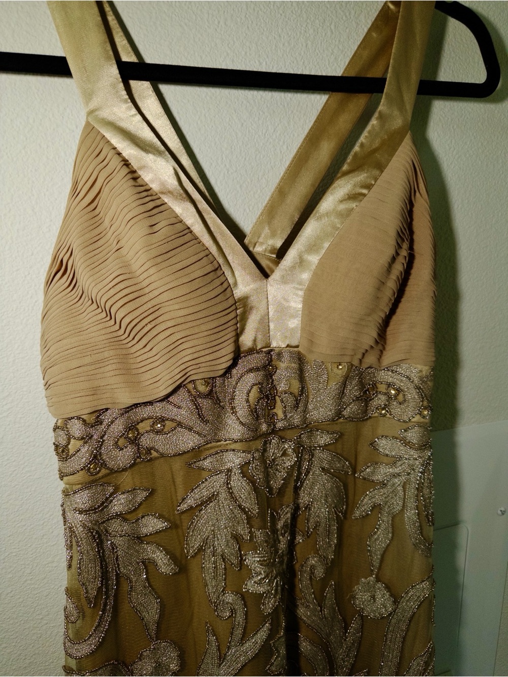 Sue Wong Vintage Gold and Champagne Beaded Halter Party Dress - Picture 4 of 4
